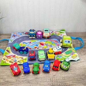 Playskool & Unbranded Toddler Toys Chunky Cars Vehicles Lot with travel Bag